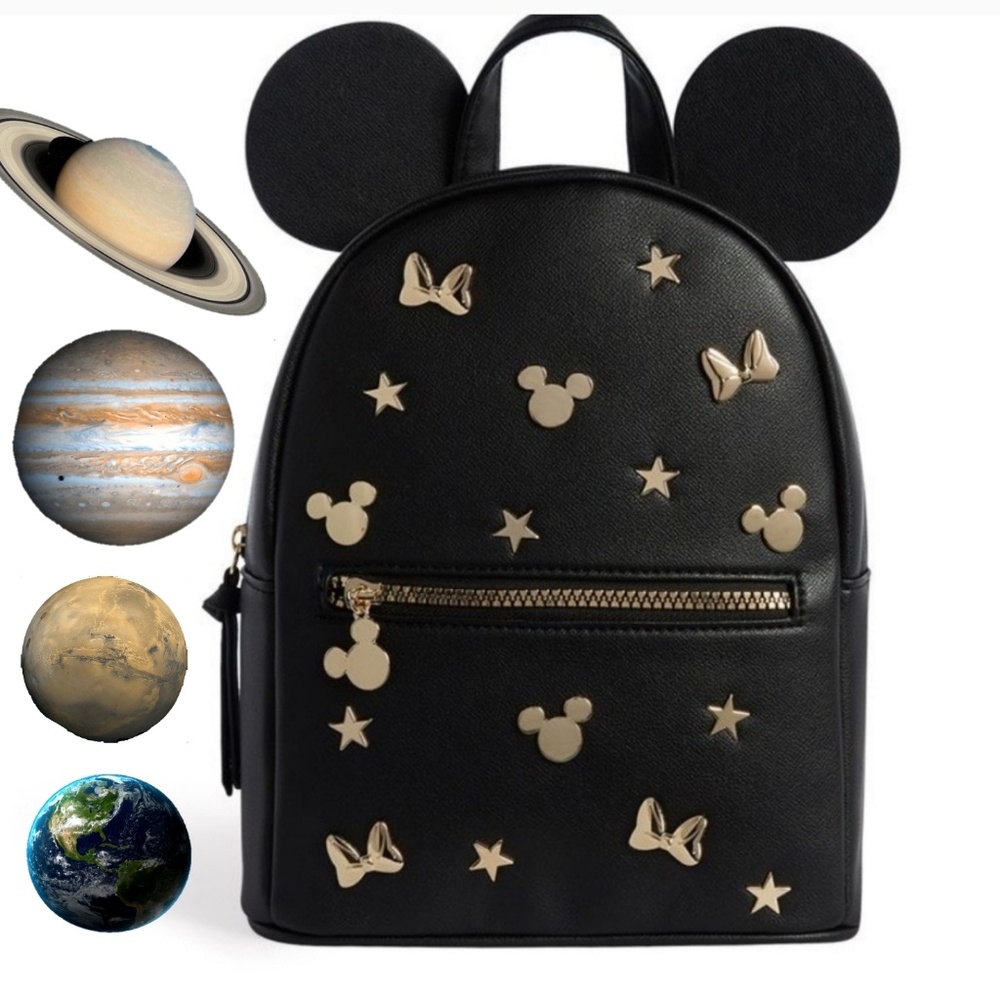 Disney Mickey Mouse Gold Embellished Mini Book Bag - Picture 1 of 6